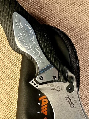 Ken Onion Kershaw Offset 1597G10SW Blk Tactical Folder Excellent Unused w Pouch - Image 1 of 4