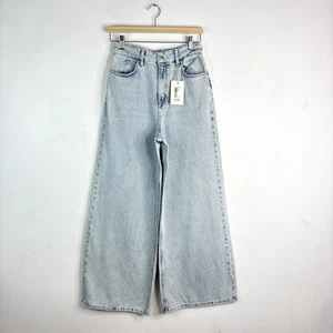 Ted Baker Wide Leg Jeans 90s Bivera Light Blue 26 W26 High Waist Organic Cotton - Picture 1 of 24
