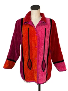 Annikki Karvinen Handmade in Finland Women’s Cotton Velour Jacket size M - Picture 1 of 10