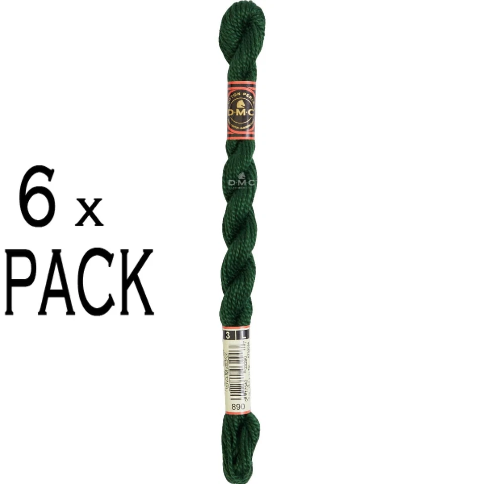 DMC Pearl Cotton Skein Size 3 16.4yd Ultra Dark Pistachio Green 077540032907