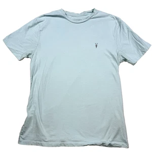 Camiseta para Hombres Allsaints Bordada Logo Brace Cuello Redondo Calce Regular Azul Medio - Imagen 1 de 7