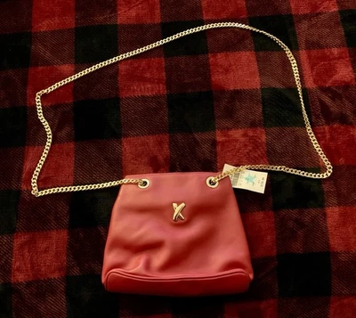 Bolso Bandolera Paloma Picasso Cuero Rojo Cadena Dorada con Cartera, ¡NUEVO! Foto 1 de 4