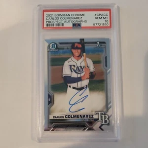 2021 Bowman Chrome Prospect Autographs #CPA-CC Carlos Colmenarez (AU, RC) PSA 10 - Picture 1 of 2