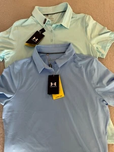 (2) New Under Armour Golf Polos Womens Medium T2 Green Polo Set of 2 MSRP $125 - Picture 1 of 5