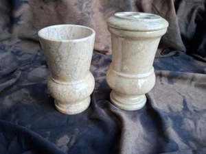 Vintage Genuine Polished Marble 4 Hole Tooth Holder Bathroom Accessory - Picture 1 of 7
