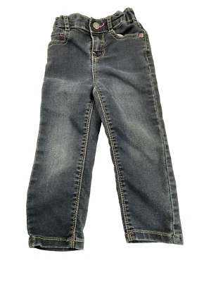 Pantalones de mezclilla OshKosh genuinos para niños niñas talla 24M azul recto cambray holgados cintura ajustable Foto 1 de 4