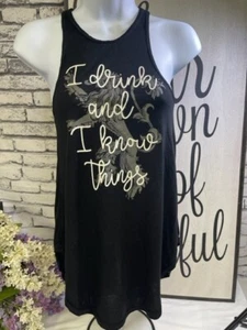 Game of Thrones Canotta Donna Bevo e Conosco le Cose Nera Taglia XS - Foto 1 di 7