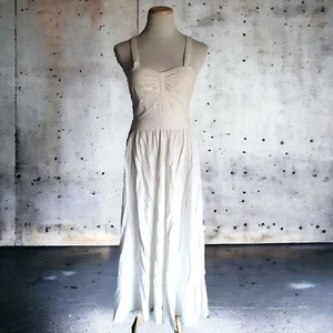 Newport News Boho White Tie Back Dress Light Weight Summer Style Womens 8 - Picture 1 of 13