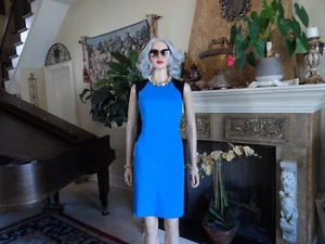 Emilio Pucci Azure Blue/Black Knit Sheath Dress Size US 8 - Picture 1 of 23