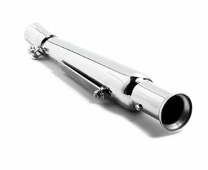 TERMINALE MARMITTA SCARICO SILENZIATORE TRUMPET ALTO CROMATO MOTO UNIVERSALE HD - Foto 1 di 6