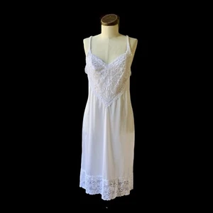 Vintage VANITY FAIR White Lace SEXY Slip Nightie Nightgown 36 - Picture 1 of 9