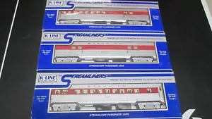 Nuovo con scatola, 3 pass ATSF K-Line. Cars K-4530 - 3137, 3432, 3481 - Foto 1 di 6