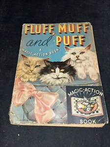 Vintage Fluff Muff and Puff A Magic Action Book / 1st Edition 1936 Cats BB - Bild 1 von 22