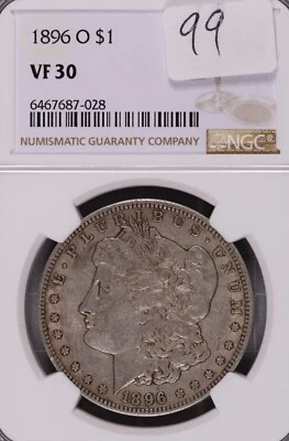 1896-O Morgan Silver Dollar NGC VF-30 #7-028 - Image 1 of 2