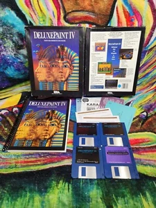 Deluxe Paint IV (4) AGA for commodore Amiga | Vintage Art Software - 4 Diskettes - Picture 1 of 6