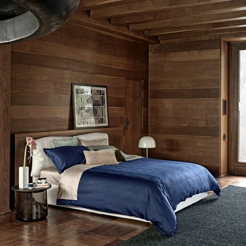 TRECENTO - Completo letto lenzuolo matrimoniale in raso di cotone 300TC Fazzini - Immagine 1 di 1