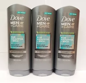 (3) Dove Men+Care Relaxing Blue Eucalyptus & BirchBody + Face Wash 18 Fl.oz - Picture 1 of 2