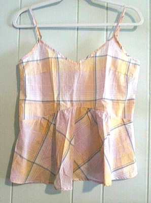 Топ без рукавов Old Navy Tank Cami XS/TP — как новый в клетку — ремешки для спагетти    - Изображение 1 из 4