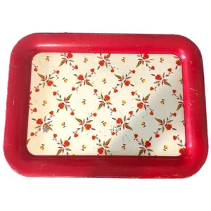 Bandeja para servir Jewel Tea Autumn Leaf Hall China borde rojo de colección rara - Imagen 1 de 4