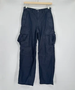 Tna Womens Black Cotton Curtis Highway Straight Leg Cargo Pants Sz 2 - Picture 1 of 7