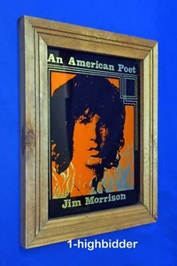 Arte enmarcado de madera de vidrio dorado rojo The Doors de Jim Morrison un poeta americano de colección - Imagen 1 de 3