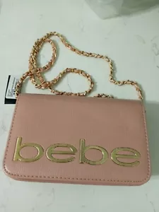 Borsa a tracolla Bebe Fabiola Saffiano con tracolla rosa polvere NUOVA - Foto 1 di 11