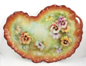 Plato de pensamiento pintado a mano International Porcelana Art Teachers forma de cachemira - Imagen 1 de 11