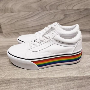 Vans Old Skool Stac PRIDE Rainbow White Stacked Sneaker Schuhe Unisex Damen 7 - Bild 1 von 7