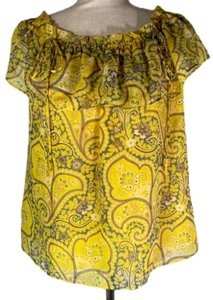 ANN TAYLOR LOFT Women's Multicolor Sleeveless Blouse Ruffle/Bow Lined - Size S - Picture 1 of 8