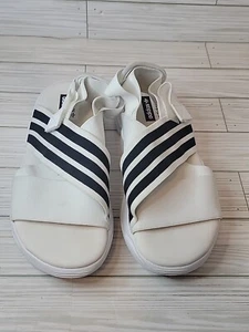 Adidas Magmur Sandals Size 8 White with Black Stripes Slingback Casual EF5848 - Picture 1 of 9