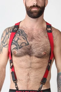 Cellblock 13 Spartan Neoprene Reversible Harness (Red L) - Picture 1 of 7