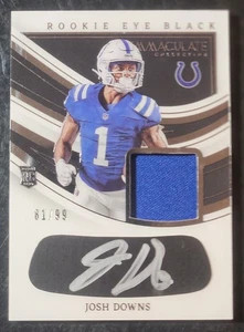 2023 Panini Immaculate Rookie Eye Black Auto Patch Josh Downs 81/99 SP - Bild 1 von 4