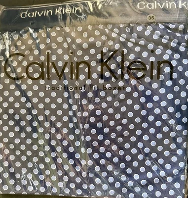 Men’s Calvin Klein Traditional Fit Boxer Waist 36 Blue Polka Dots VTG 1994 - Image 1 of 4