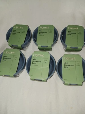 Cuencos para servir de gres azul de 4" menta. Lote de 6. Nuevo Foto 1 de 4