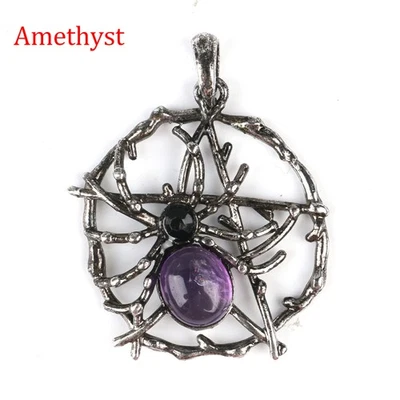 Драгоценные камни полые паутина сетка подвеска кристалл чакра овальная бусина энергия рейки - Изображение 1 из 4