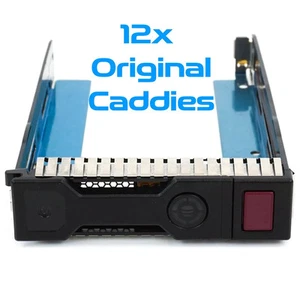 12 x caddies HP G8/G9 Caddy 3,5 pouces LFF remplacés à chaud DL320 DL360 DL380 DL580 Gen8/Gen9 - Photo 1/5