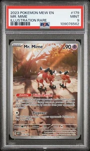 Mr. Tarjeta Pokémon Mime IR PSA 9 2023 Escarlata y Violeta 151 #179 - Imagen 1 de 2