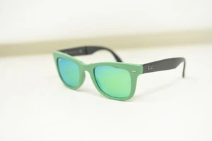 Ray Ban FOLDING WAYFARER RB4105 MATT GREEN MIRROR Sonnenbrille 6021/19 50-22 3N - Bild 1 von 15