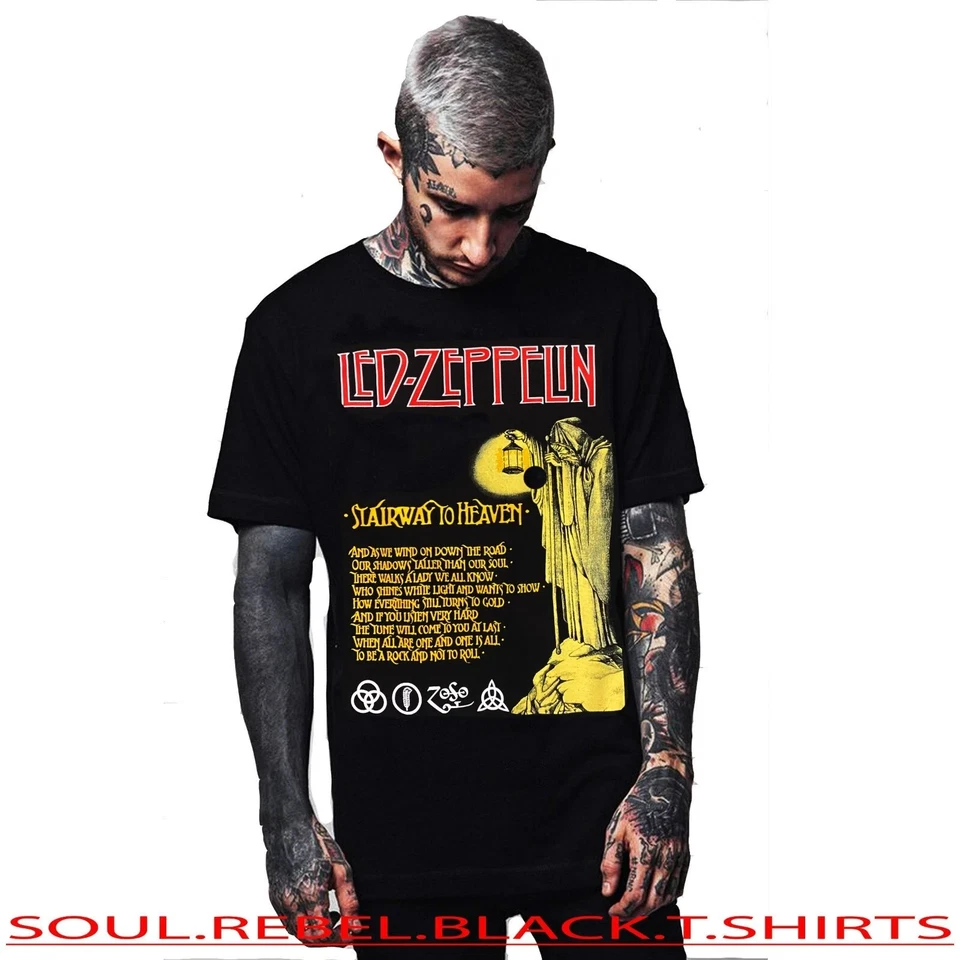 LED ZEPPELIN STAIRWAY TO HEAVEN HARD ROCK T SHIRTS MEN'S SIZES - Image 1 of 1