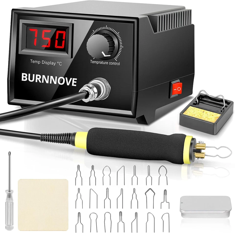Kit Pirografia Legno 60W 220V Pirografo Digitale Con Temperatura Regolabile 100- - Immagine 1 di 4
