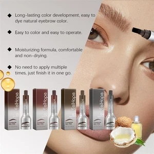 Press Dip Eyebrow Tint Natural Brow Fection Angled Brush Brow Tinting Cream - Picture 1 of 20