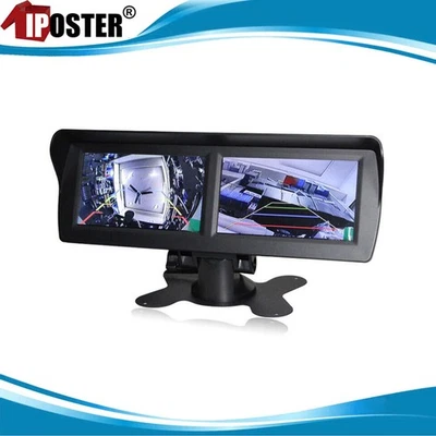 4.3" Dual Screen Monitor For Car Truck RV Van Reverse DC12-24V - Image 1 of 4