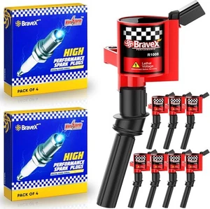 Ignition Coil Pack & Spark Plug SP479 for Ford F-150 & DG508(Red) - Picture 1 of 6