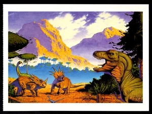 Tarjeta postal de Tyrannosaurus, Styracosaurus y Brachiosaurus - Imagen 1 de 2