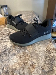 Nobull Lifter Black Canvas Cross Strap Lace Up Shoes Men’s 7 Women’s 7.5 VG Cond - Picture 1 of 10