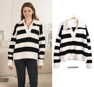 Suéter Pullover ComfyLuxe Patrón Rayas - Imagen 1 de 6