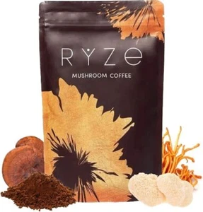 RYZE 2025 Pilzkaffee Bio-Kaffee 30 Portionen in einer Packung 180g - Ohne Geruch - Bild 1 von 4