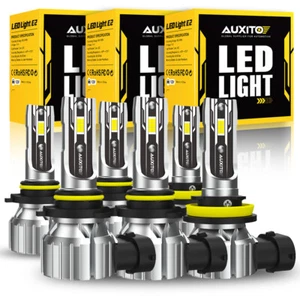 AUXITO 9005+9006+H11 Headlights LED Combo Bulbs High Low Beam White Bright US EP - Picture 1 of 16