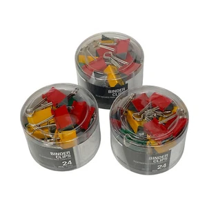 Binder Clips 274476 Medium 5/8 in Capacity, Assorted Colors, 24 Per Box, 3 Boxes - Picture 1 of 7