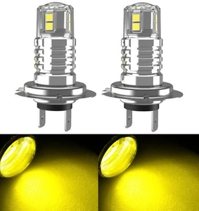 LED 20W H7 Yellow Two Bulbs Head Light Low Beam Replacement Lamp Fit Show Color - Picture 1 of 13